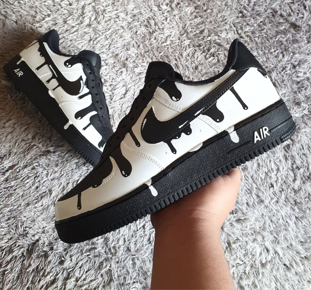 Khaki Black Drip Custom Air Force 1