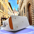 Custom Air Force 1 Custom Sneakers Matching Off-white Tan Italian Genuine Leather Tote Bag Gold Hardware Detachable Shoulder Strap Luxury Women's Top Handle Crossbody Handbag