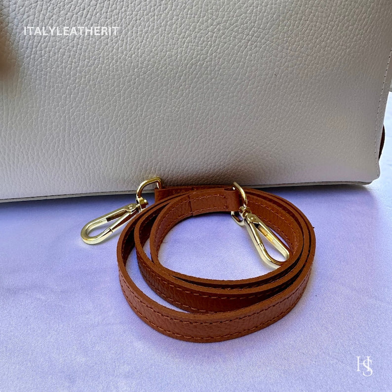 Custom Air Force 1 Custom Sneakers Matching Off-white Tan Italian Genuine Leather Tote Bag Gold Hardware Detachable Shoulder Strap Luxury Women's Top Handle Crossbody Handbag