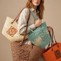 Large Capacity Hand-Woven Raffia Straw Tote Bag Multi-color Optional Summer Holiday Beach Shoulder Top-handle Bag Customizable Patterns Matching Custom Air Force 1 Custom Sneakers