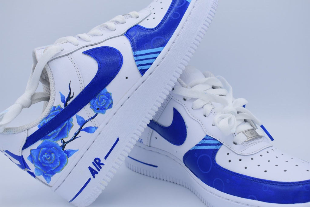 Navy Blue Flowers Custom Air Force 1