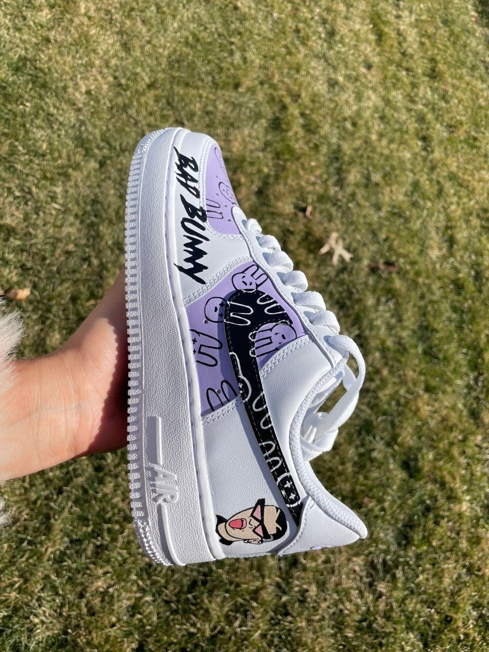 Purple Black BAD BUNNY Custom Air Force 1