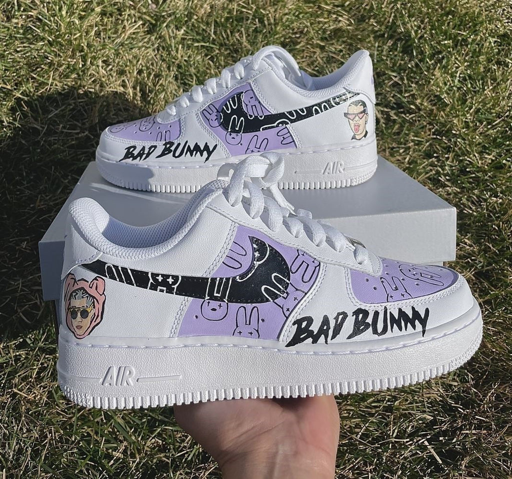 Purple Black BAD BUNNY Custom Air Force 1