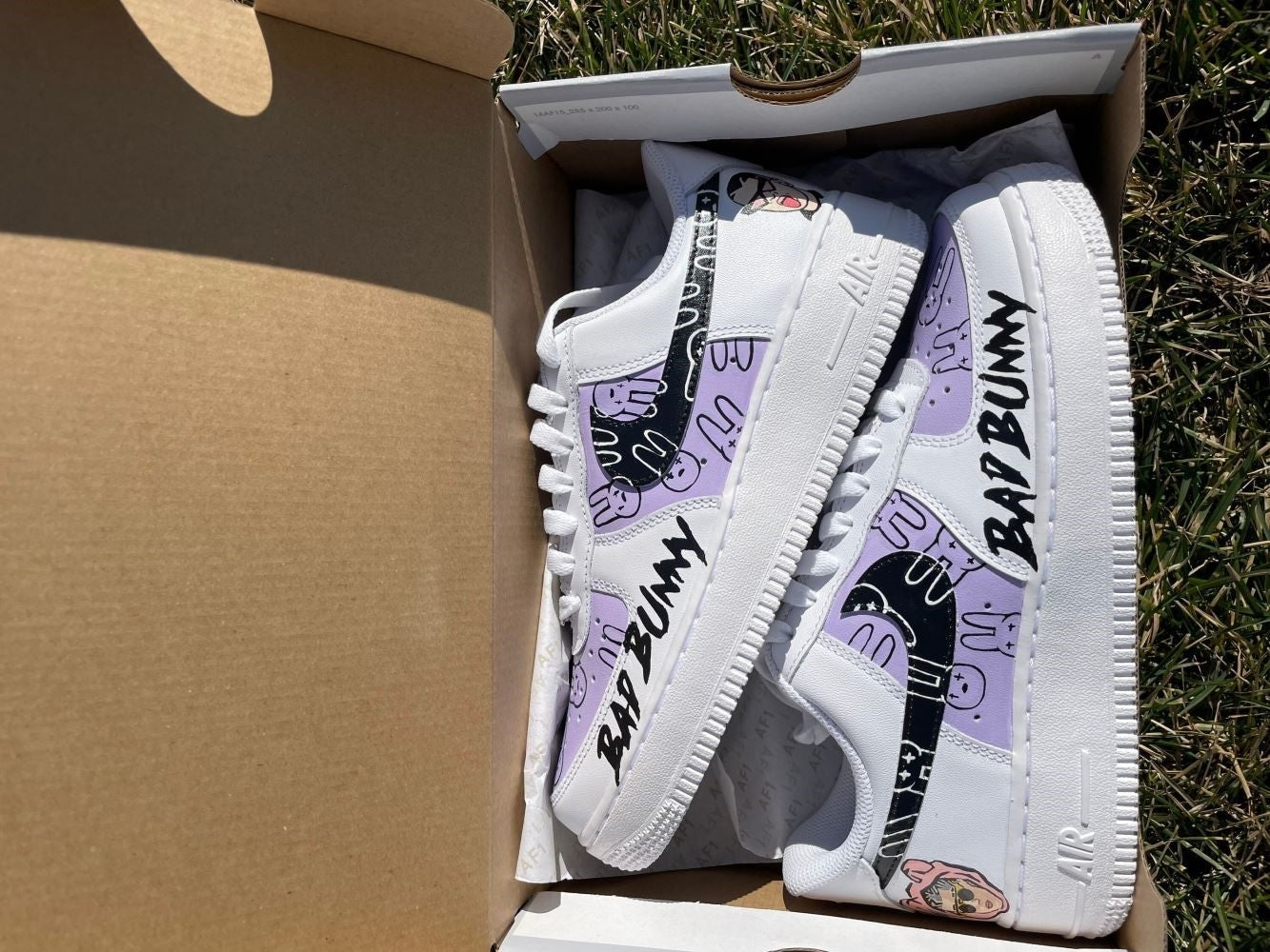 Purple Black BAD BUNNY Custom Air Force 1