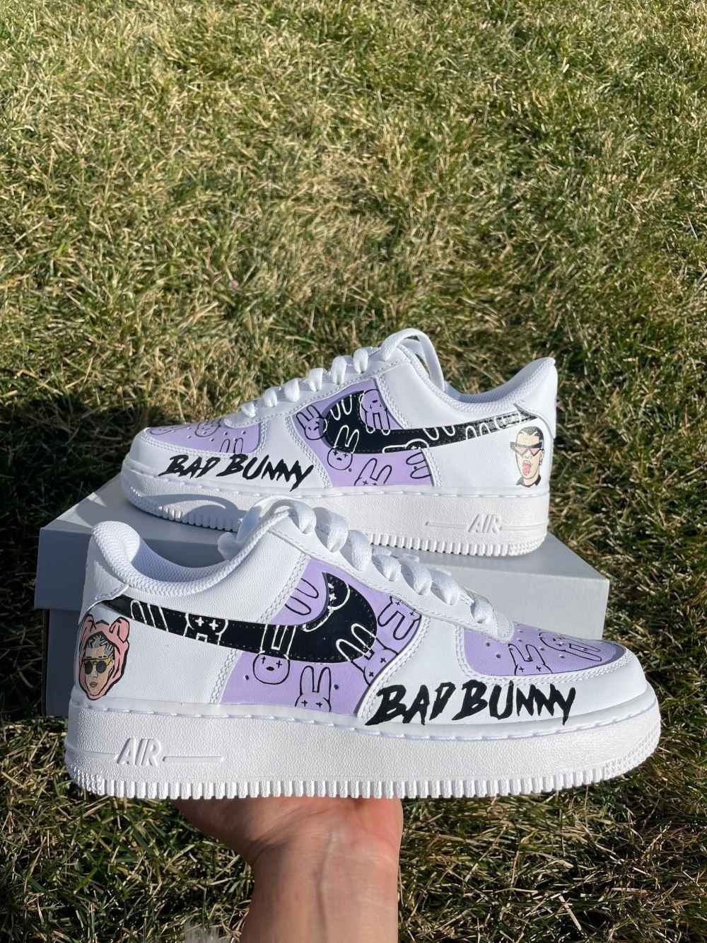 Purple Black BAD BUNNY Custom Air Force 1