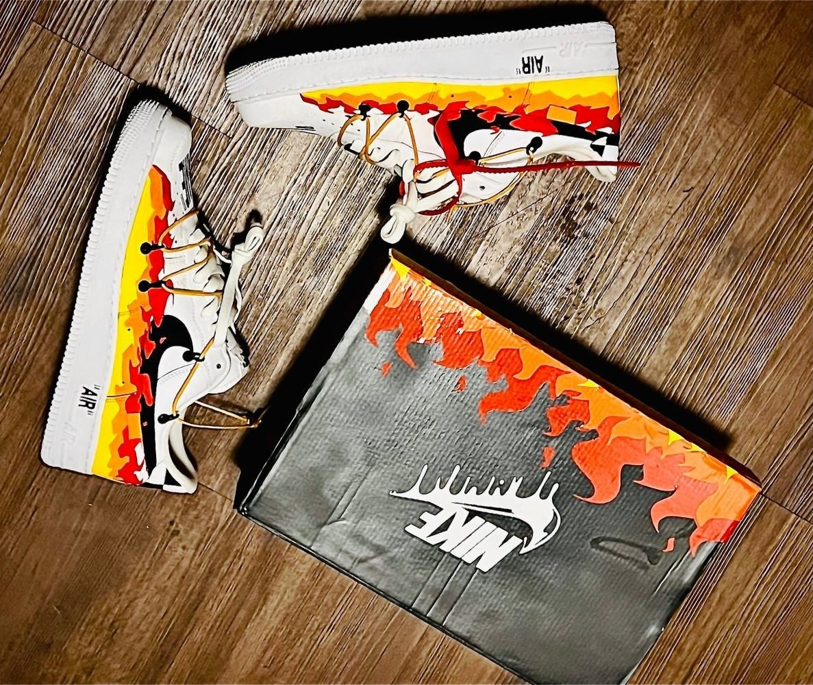Flame Swoosh Drip Custom Air Force 1