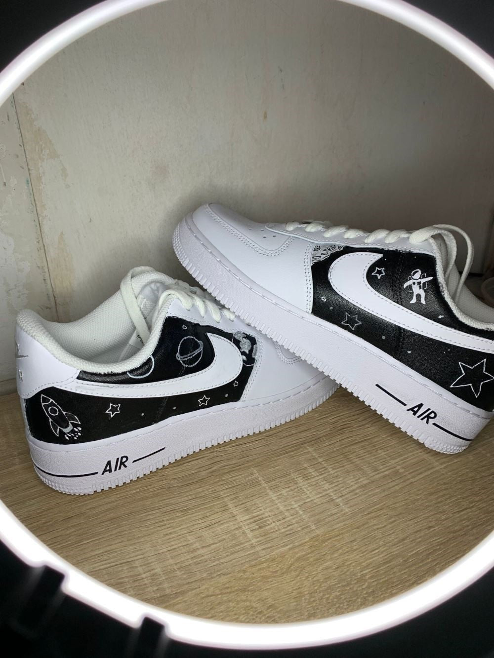 Black White Gray Star Custom Air Force 1