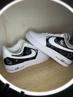 Black White Gray Star Custom Air Force 1