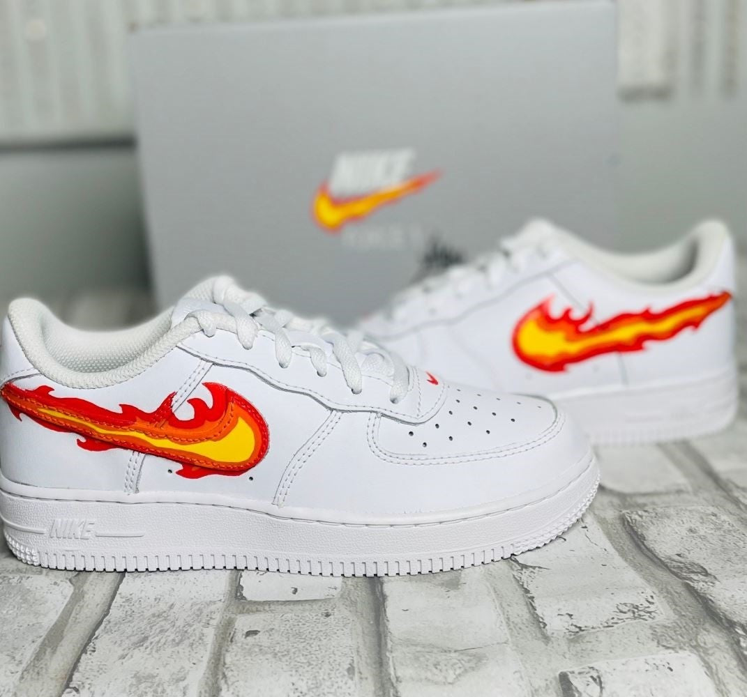 Flame Fire Swoosh Custom Air Force 1