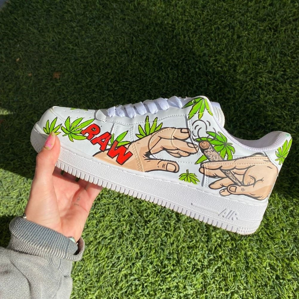 Funny God's Hand Smoking Custom Air Force 1
