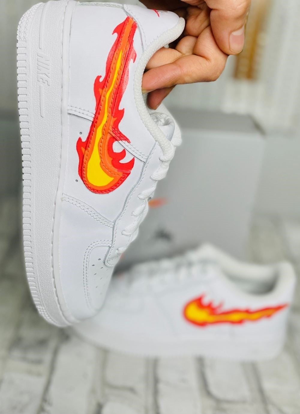 Flame Fire Swoosh Custom Air Force 1