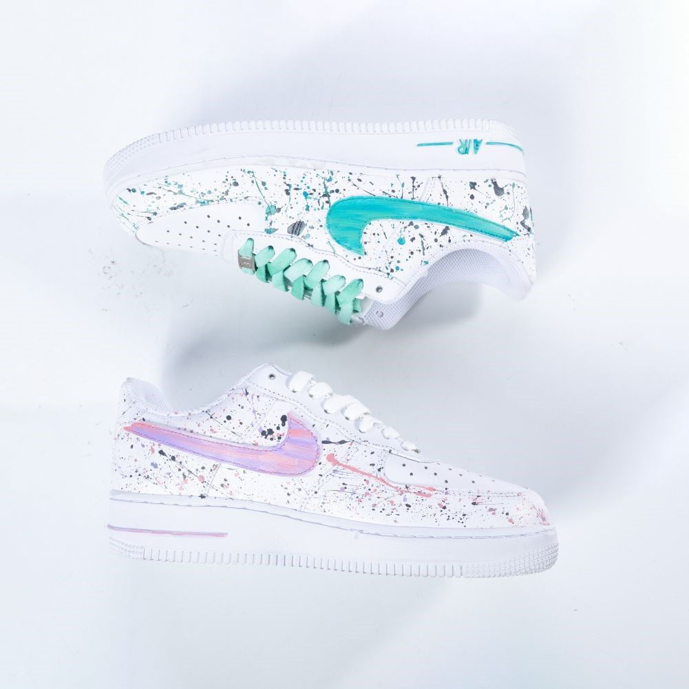 Pink Green Splash Custom Air Force 1