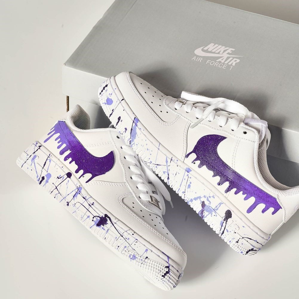 Purple Drip Splatter Custom Air Force 1