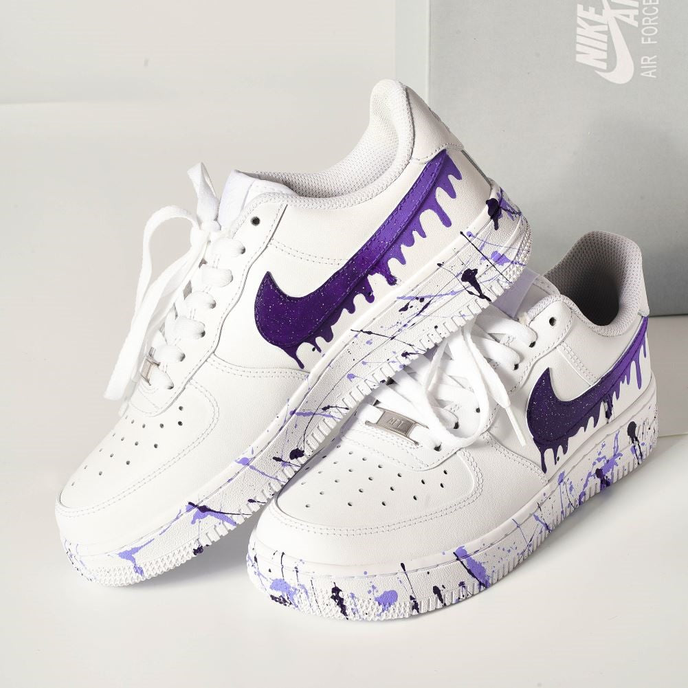 Purple Drip Splatter Custom Air Force 1