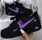 Colorful Swoosh Black Custom Air Force 1