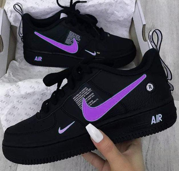 Colorful Swoosh Black Custom Air Force 1