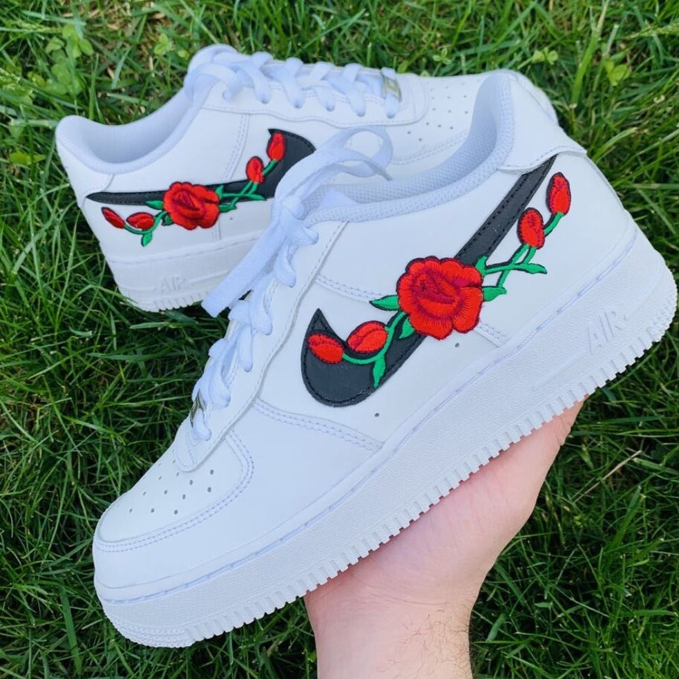Black Red Rose Custom Air Force 1