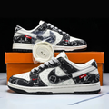 Hand Painted Black & White Custom Denim Sneakers