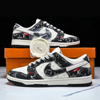 Hand Painted Denim Monogram Custom Dunk Sneakers