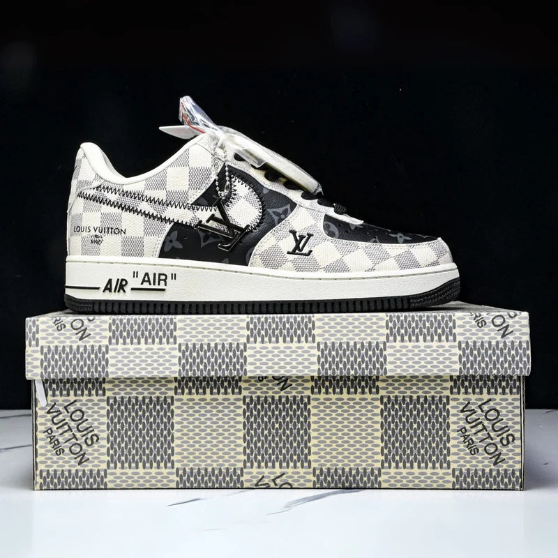 Hand Painted Custom Checkered Air Force 1 Sneakers