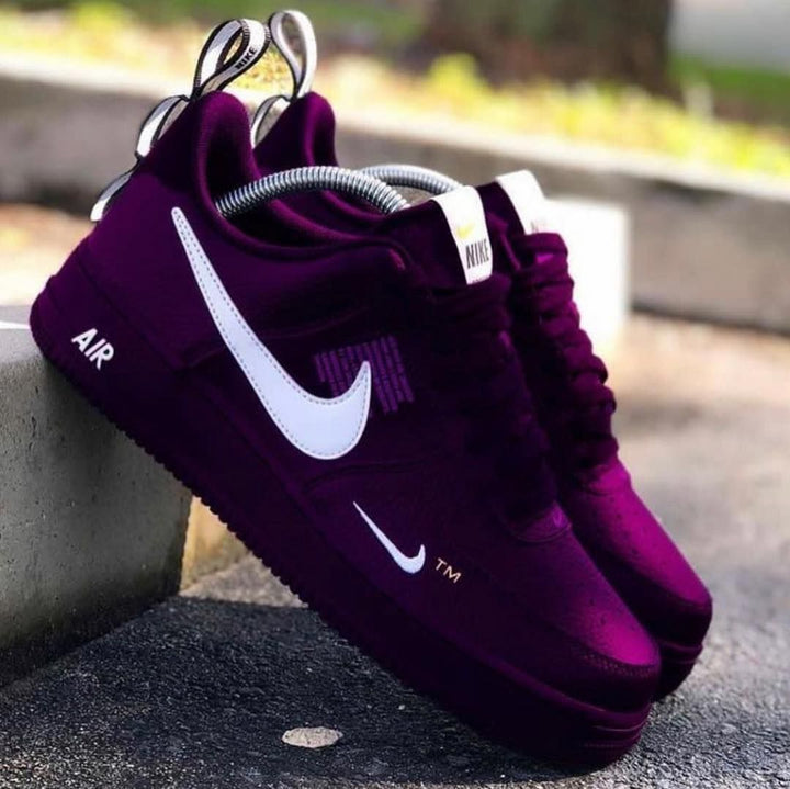 Handmade Custom Purple Velvet Air Force 1 Sneakers