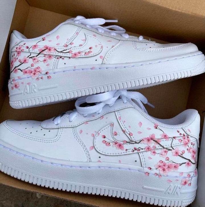 Hand Painted Cherry Blossom Custom Air Force 1 Sneakers