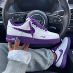 Hand Painted Purple Custom Air Force 1 Sneakers