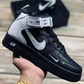 Custom Air Force 1 Black White Fonts Mid