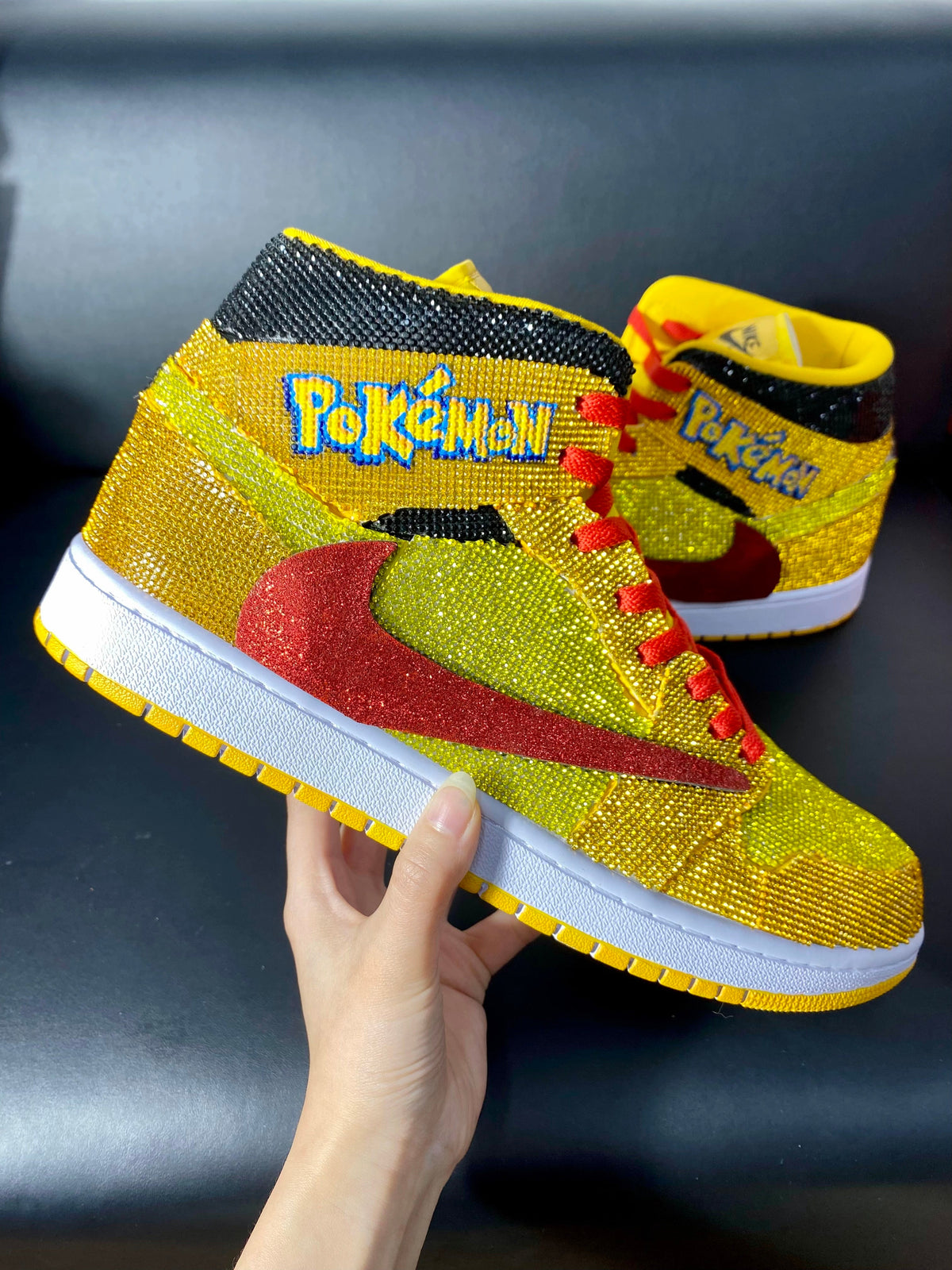 Full Sticker Diamond Pikachu Theme Custom Air Jordan 1