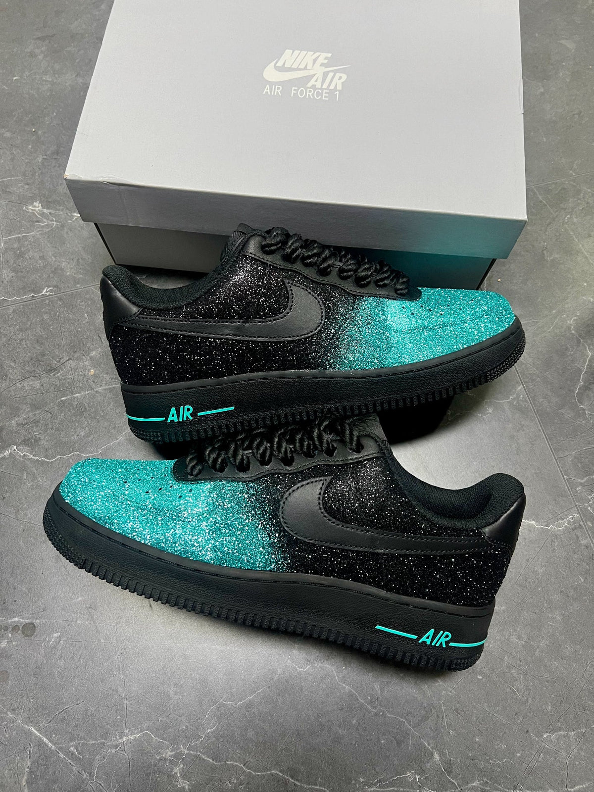 Black Green Glitter Custom Air Force 1
