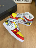 Red Yellow Gray Custom Air Jordan 1