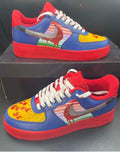 Custom Air Force 1 Blue Yellow Red with Graphic Patterns