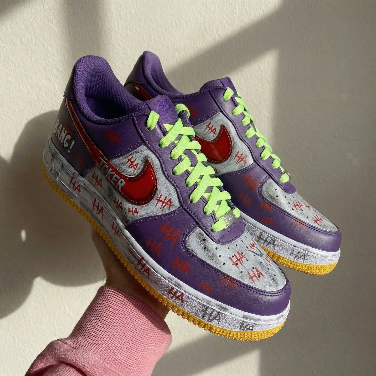 Joker HA Purple Red Neon Green Custom Air Force 1