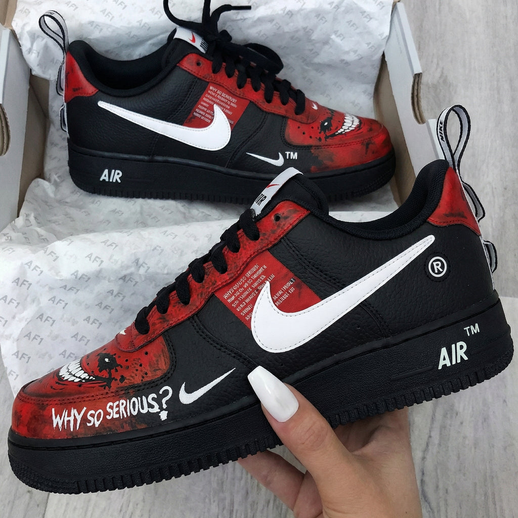 Joker Theme Red Black Custom Air Force 1