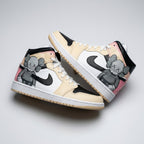 KAWS Cartoon Black Cream Baby Pink Custom Air Jordan 1