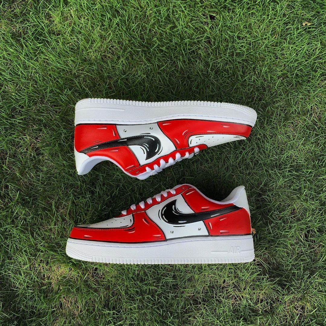 Red Black Graffiti Custom Air Force 1