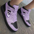 Kuromi Cartoon Heart Purple Drip Baby Purple Black Custom Air Jordan 1