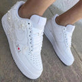 Lace Flowers Pearls Custom Air Force 1 Weeding Shoes