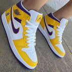 Lakers 8 Yellow Purple Custom Air Jordan 1