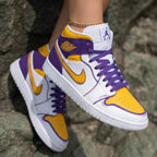Lakers Yellow Purple Custom Air Jordan 1