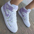 Lavender Flowers White Lavender Custom Air Jordan 1