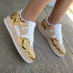 Leaf Pattern Beige Gold Custom Air Force 1