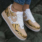 Leaf Pattern Beige Gold Custom Air Force 1