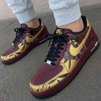 Leaf Pattern Maroon Gold Custom Air Force 1