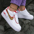 Leopard Print Red Custom Air Force 1 Shadow
