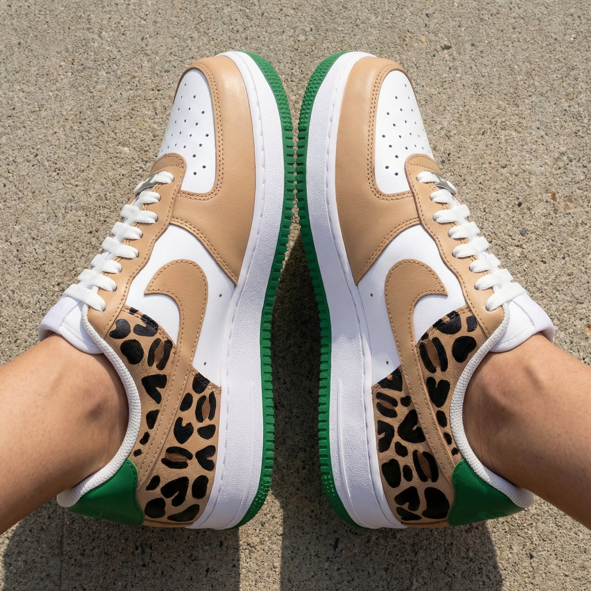 Leopard Print Tan Green Custom Air Force 1