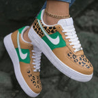 Leopard Prints Tan And Green Custom Air Force 1