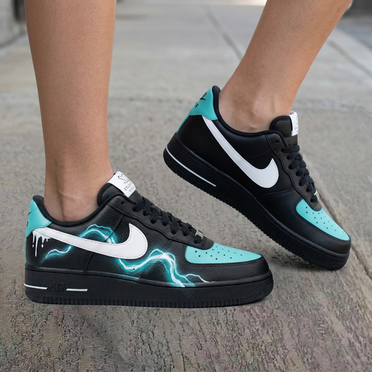 Lightning Black Baby Blue Custom Air Force 1