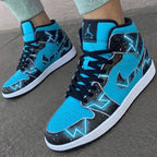 Lightning Pattern Teal Black Custom Air Jordan 1