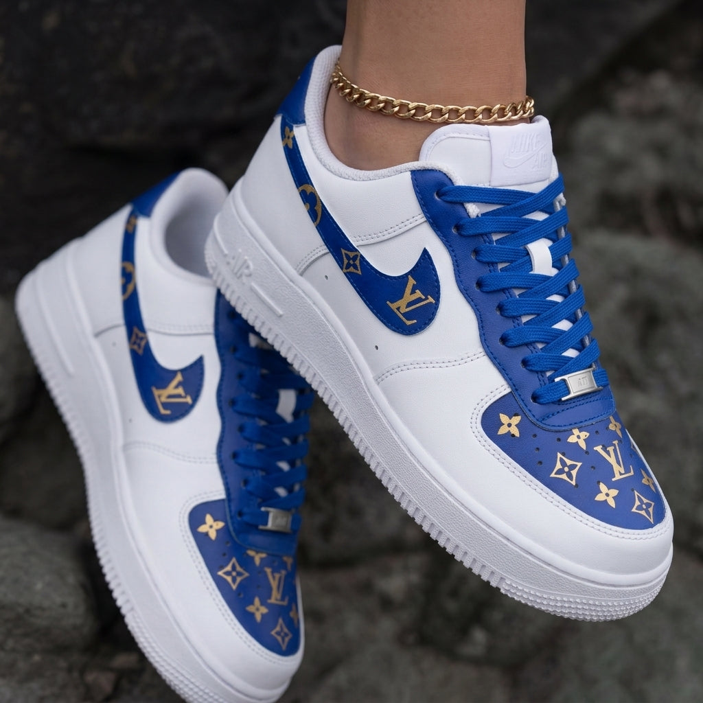 LV Blue Gold Custom Air Force 1